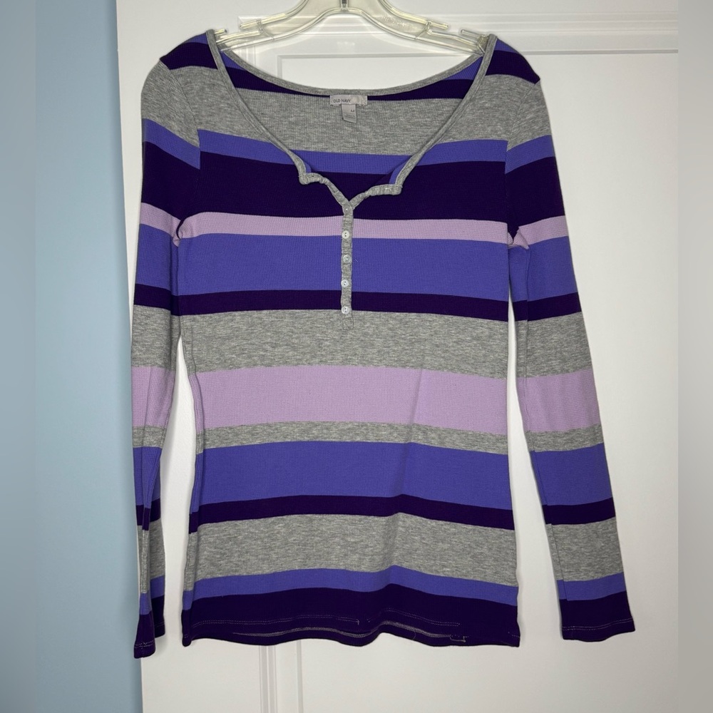 🍓6/$15🍓 Old Navy Striped Waffle Knit Top